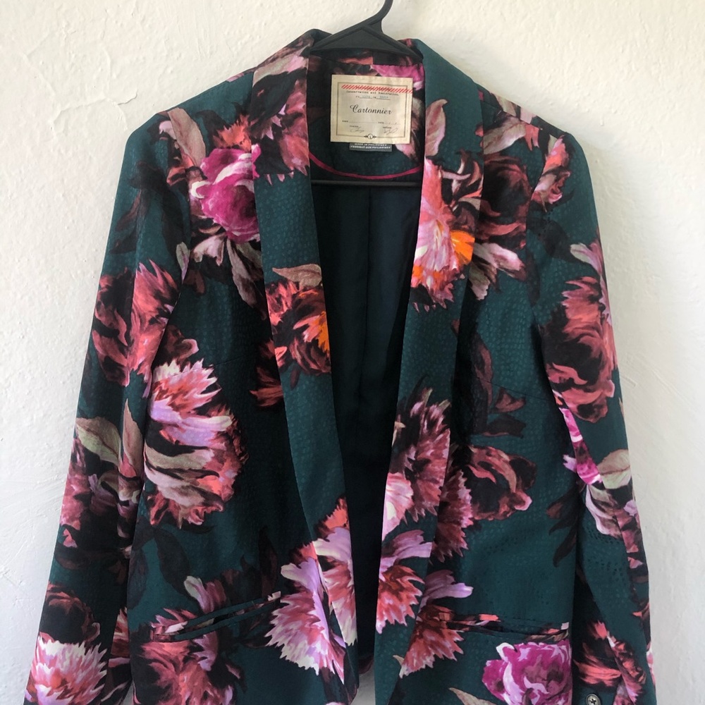 Anthropologie Floral Blazer